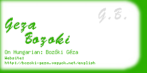 geza bozoki business card