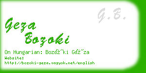 geza bozoki business card